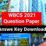 WBCS 2021 Question Paper Download