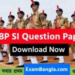 WBP SI Question Paper 2021 pdf download