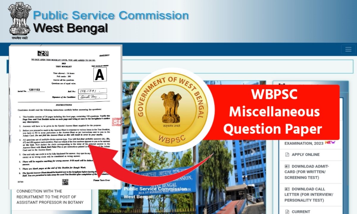 WBPSC Miscellaneous Question Paper pdf Download